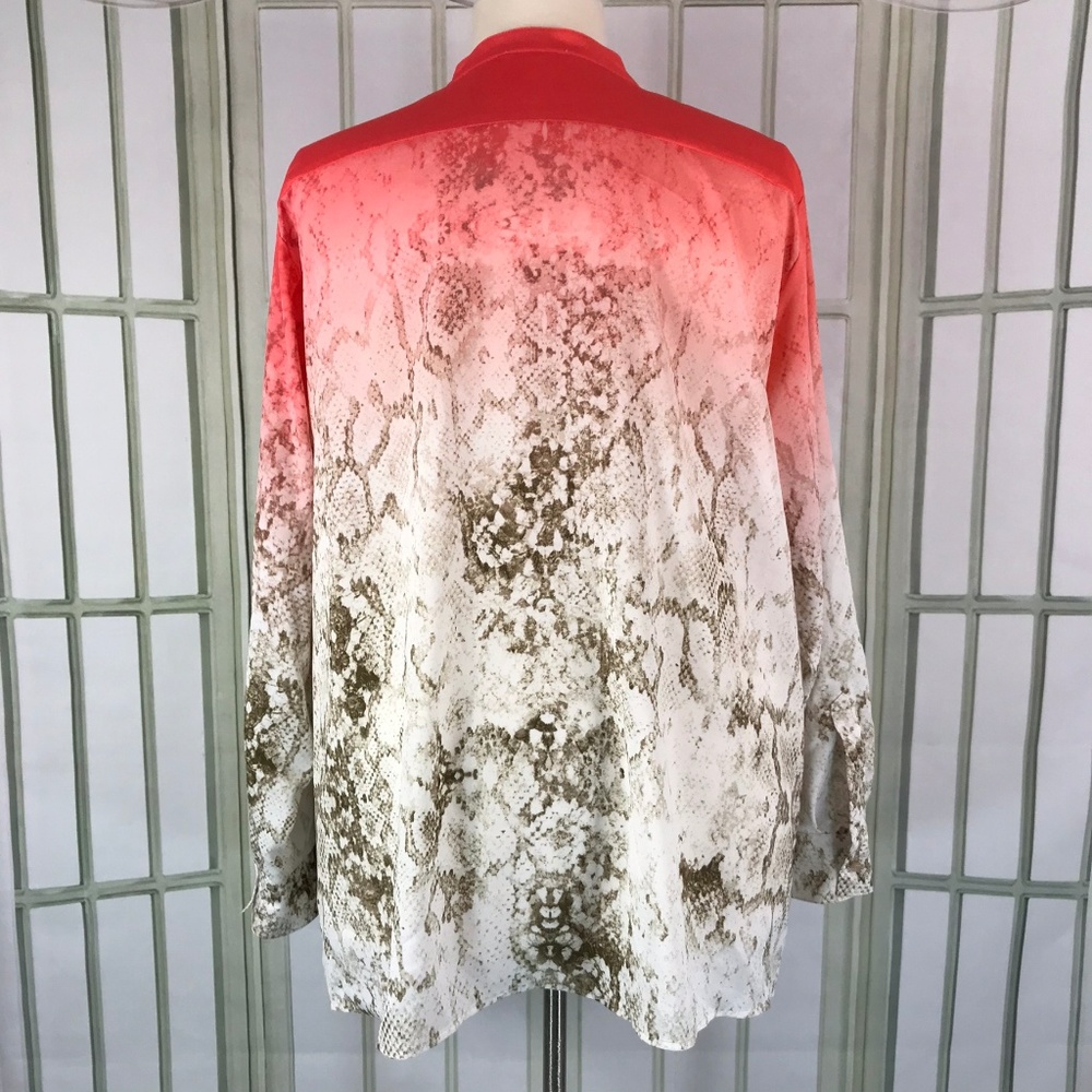 Calvin Klein Womens Blouse Button Front Mock Neck - Picture 2 of 8